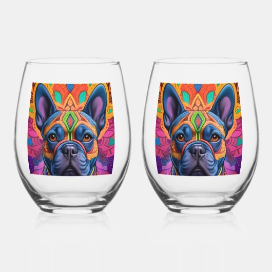 Verre À Vin Sans Pied Frenchie Fun Birthday Fantasy    (Recto)
