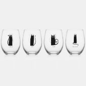 Verre À Vin Sans Pied Fun Chat Personnalisé Unique (Dos)