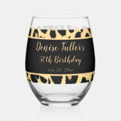 Verre À Vin Sans Pied Fun Leopard Birthday Queen Fifty Birthday (Verso)