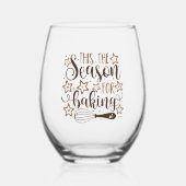 Verre À Vin Sans Pied Fun 'Tis Season for Baking Design (Recto)