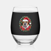 Verre À Vin Sans Pied Funny Christmas English Bulldog Tank Top (Recto)