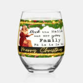 Verre À Vin Sans Pied Funny Christmas Wine Glass Retro Best Friend Deck (Verso)
