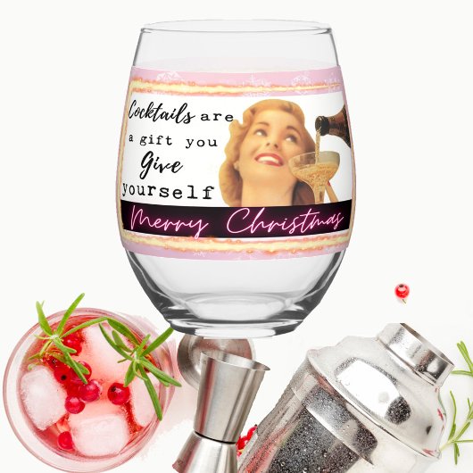 Verre À Vin Sans Pied Funny Christmas Wine Glass Retro Best Friend Gift