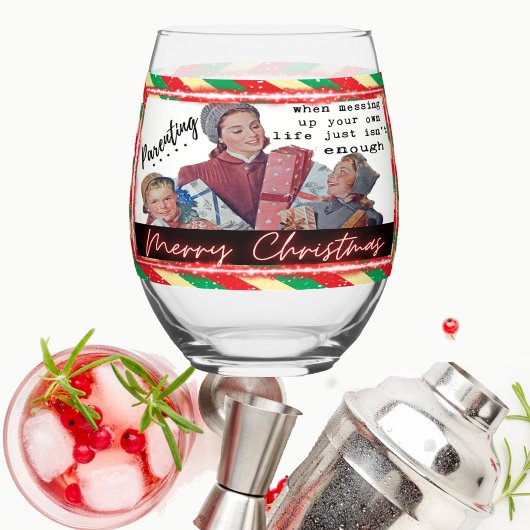 Verre À Vin Sans Pied Funny Christmas Wine Glass Retro Best Friend Paren