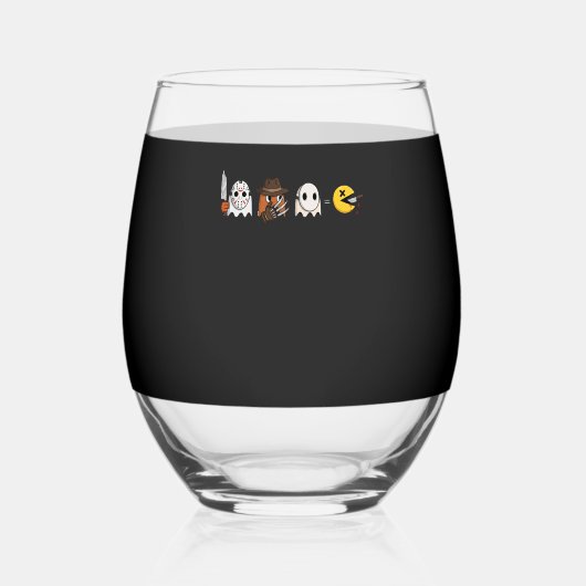 Verre À Vin Sans Pied Funny ghost parody of Halloween gamers (Recto)