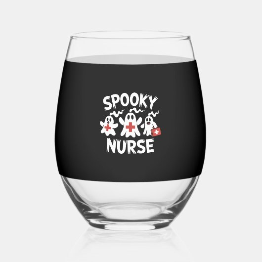 Verre À Vin Sans Pied Funny Nurse Halloween (Recto)