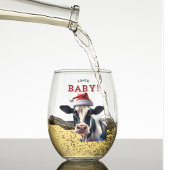 Verre À Vin Sans Pied Funny Père Noël bébé Noël Holstein vache