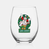 Verre À Vin Sans Pied Funny Snowman Merry Christmas Surprise Cartoon (Recto)