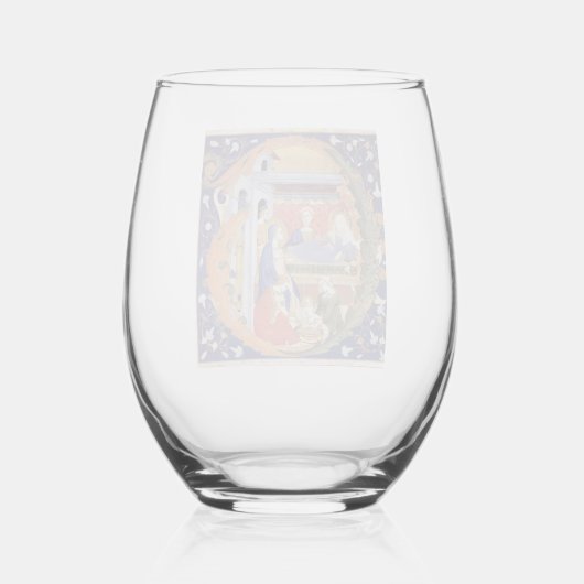 Verre À Vin Sans Pied G initial éclairé (Verso)