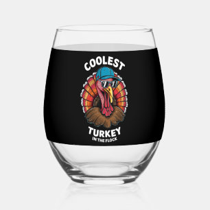 Verre À Vin Sans Pied Garçons de Thanksgiving Enfants Dinde la plus cool