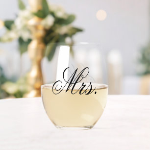 Verre À Vin Sans Pied Garde de la journée de mariage Mme.
