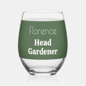 Verre À Vin Sans Pied Gardener à tête personnalisée Sage Green Amoureux (Verso)