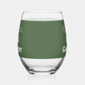 Verre À Vin Sans Pied Gardener à tête personnalisée Sage Green Amoureux (Droite)