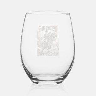 Verre À Vin Sans Pied George Washington patriotique à cheval sur T-rex L