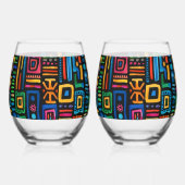 Verre À Vin Sans Pied Ghana Kente (Verso)