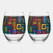 Verre À Vin Sans Pied Ghana Kente (Recto)