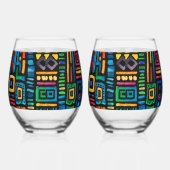 Verre À Vin Sans Pied Ghana Kente (Gauche)