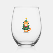 Verre À Vin Sans Pied Ginger Cat Christmas Tree Cute Xmas 2 (Recto)