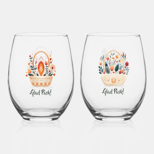Verre À Vin Sans Pied Glad Påsk ! Paniers à fleurs scandinaves