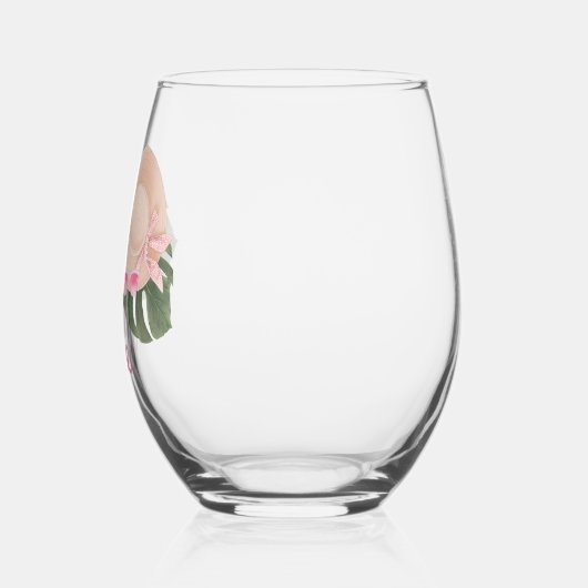 Verre À Vin Sans Pied Glam Bachelorte rose en été | Mariée (Gauche)