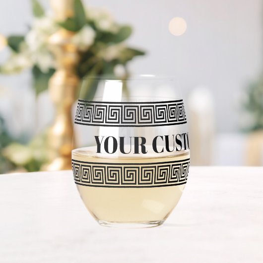 Verre à vin sans pied glamour avec impression à la (Insitu (Mariage))