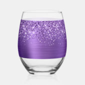 Verre À Vin Sans Pied Glittery Amethyst Glam Name (Verso)