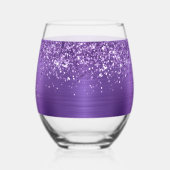 Verre À Vin Sans Pied Glittery Amethyst Glam Name (Gauche)