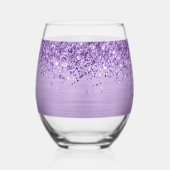Verre À Vin Sans Pied Glittery Light Purple Glam Name (Droite)
