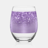Verre À Vin Sans Pied Glittery Light Purple Glam Name (Gauche)