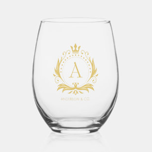 Verre À Vin Sans Pied Gold Luxury Crown