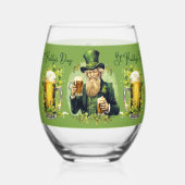 Verre À Vin Sans Pied Gossip St. Paddy's Day Bière irlandaise Shamrock c (Recto)