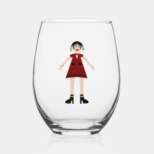 Verre À Vin Sans Pied Gothique Halloween Vampire Lady