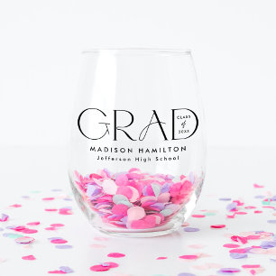 Verre À Vin Sans Pied Grad Grad noir Grad Grad Grad Graduation