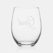 Verre À Vin Sans Pied Grad noir script personnalisé classe année élégant (Verso)