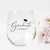 Verre À Vin Sans Pied Graduation élégante du script