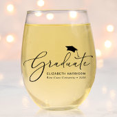 Verre À Vin Sans Pied Graduation élégante du script