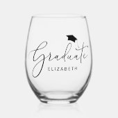 Verre À Vin Sans Pied Graduation élégante du script (Recto)