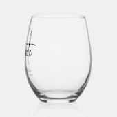 Verre À Vin Sans Pied Graduation manuscrite de script noir (Gauche)