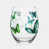 Verre À Vin Sans Pied Green Butterfly  Stemless Wine Glass (Droite)