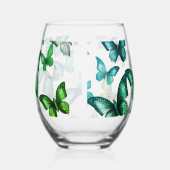 Verre À Vin Sans Pied Green Butterfly  Stemless Wine Glass (Gauche)