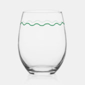Verre À Vin Sans Pied Green Wavy Retro (Verso)