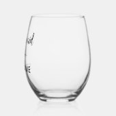 Verre À Vin Sans Pied Groomsmaid Script noir avec Mariage de nom (Gauche)