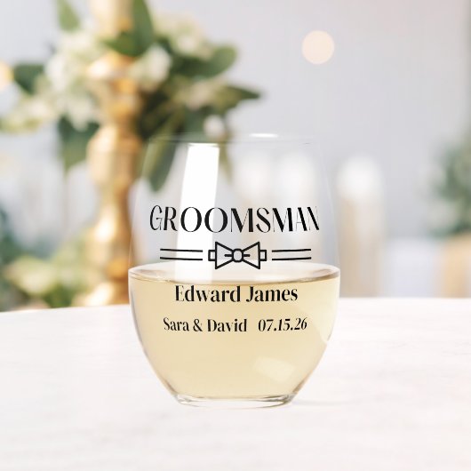 Verre À Vin Sans Pied Groomsman (Insitu (Mariage))