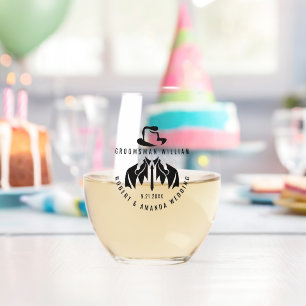 Verre À Vin Sans Pied Groomsman Elegant Tuxedo Mariage