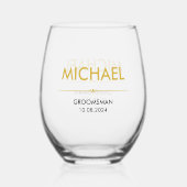 Verre À Vin Sans Pied Groomsmen de mariage Monogramme (Recto)