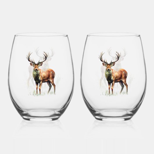 Verre À Vin Sans Pied Gros Cerf Raté (Verso)