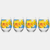 Verre À Vin Sans Pied Groupe de Daffodils Médaille d'or Fleurs (Gauche)