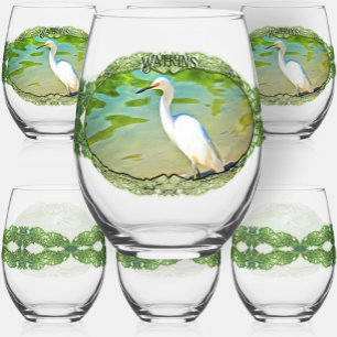 Verre À Vin Sans Pied Grue Sur La Rivière Mismaloya 0335