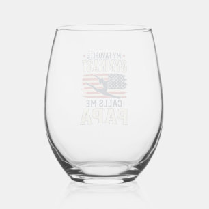 Verre À Vin Sans Pied Gymnaste préféré m'appelle Papa Patriotique Vintag