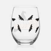 Verre À Vin Sans Pied Halloween Script Sorcière Casquette chauves-souris (Droite)